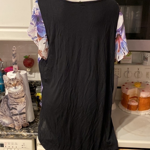 C womens Worthington casual cap sleeve floral plus size top 3X - Picture 2 of 3